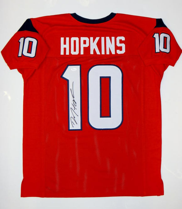 DeAndre Hopkins Autographed Red Pro Style Jersey- JSA Witnessed Authenticated