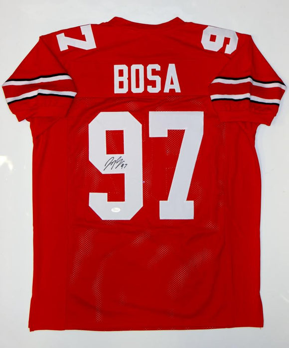 Joey Bosa Autographed Red College Style Jersey- JSA Witnessed Authenticated