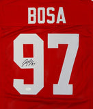 Joey Bosa Autographed Red College Style Jersey- JSA Witnessed Authenticated