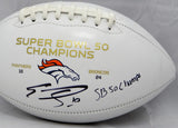 Emmanuel Sanders Autographed Super Bowl 50 Broncos Logo Football- JSA W Auth