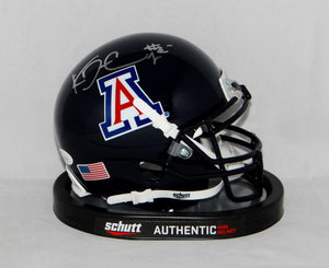 Ka'Deem Carey Autographed Arizona Wildcats Blue Mini Helmet- JSA Witnessed Auth