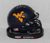 Kevin White Autographed West Virginia Mountaineers Blue Mini Helmet- JSA W *silver*