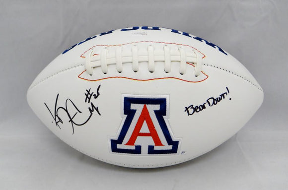 Ka'Deem Carey Autographed Arizona Wildcats Logo Football W/ Bear Down- JSA W Auth
