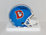 Dan Reeves Signed *Blk Denver Broncos TB Mini Helmet W/ AFC Champs- JSA W Auth