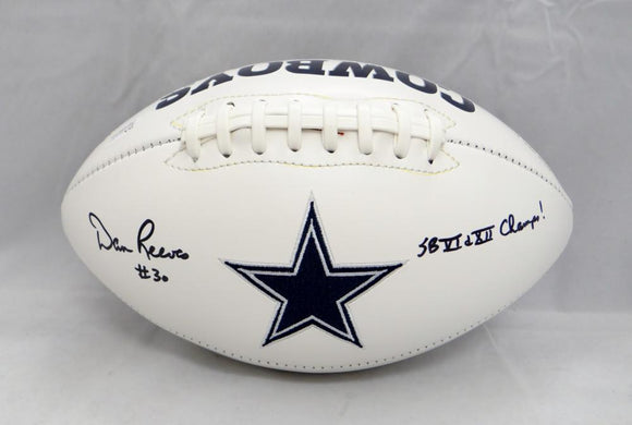 Dan Reeves Autographed Dallas Cowboys Logo Football W/ SB Champs- JSA W Auth