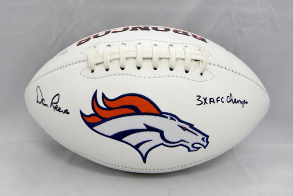 Dan Reeves Autographed Denver Broncos Logo Football W/ AFC Champs- JSA W Auth