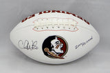 Chris Weinke Autographed Florida State Logo Football W/ Heisman- JSA W Auth