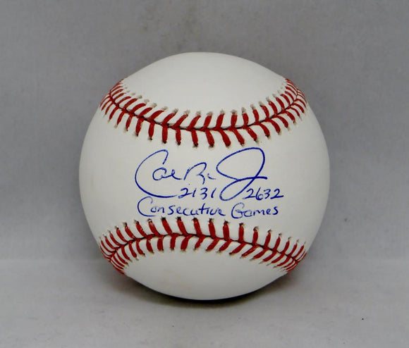 Cal Ripken Jr. Autographed Rawlings OML Baseball W/Consecutive Games- JSA W Auth