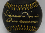 Mariano Rivera Autographed Rawlings OML Black Baseball W/Enter Sandman-JSA Auth