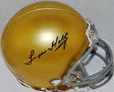 Lou Holtz Autographed Notre Dame Fighting Irish Mini Helmet- JSA Witnessed Auth Image 2