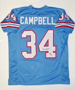 Earl Campbell Autographed Blue Pro Style Jersey With HOF- JSA W *Black