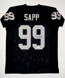 Warren Sapp Autographed Black Pro Style Jersey- JSA Witnessed Auth *R9