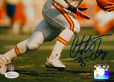 Christian Okoye Autographed Kansas City 8x10 Handoff P.F. Photo- JSA W Auth