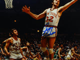 Jerry Lucas Autographed New York Knicks 8x10 Rebounding P.F. Photo- JSA W Auth