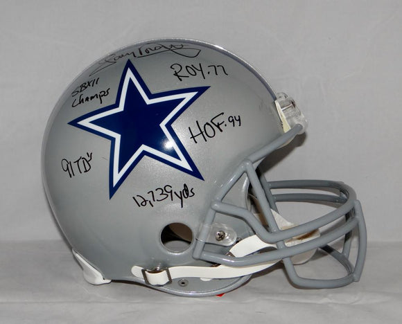 Tony Dorsett Autographed Dallas Cowboys F/S ProLine Helmet 5-Stats *Blk- JSA W Auth