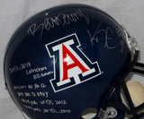 Ka'Deem Carey Autographed Arizona F/S Blue Riddell Helmet W/ Stats- JSA W Auth