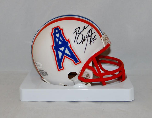 Bubba McDowell Autographed Houston Oilers Mini Helmet- JSA Witnessed Auth