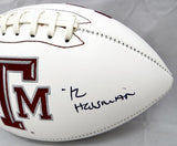 Johnny Manziel Autographed Texas A&M Aggies Logo Football W/ Heisman- JSA W Auth