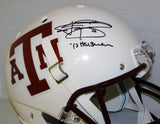 Johnny Manziel Heisman Autographed Texas A&M Aggies White F/S Helmet- JSA W Auth