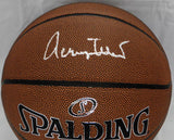 Jerry West Autographed In Silver NBA Spalding Basketball- JSA Witnessed Auth