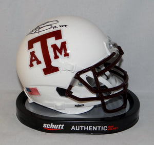 Johnny Manziel Autographed Texas A&M Aggies White Mini Helmet W/ HT- JSA W Auth