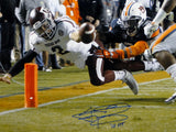Johnny Manziel Autographed 16x20 Leaping For TD Photo W/ HT- JSA Witnessed Auth