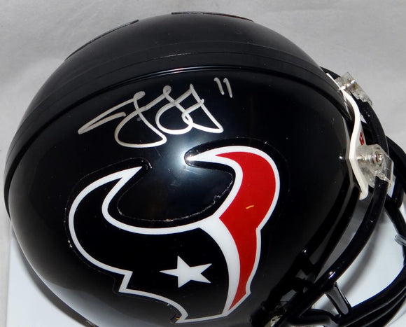 Jaelen Strong Autographed Houston Texans Mini Helmet- JSA Witnessed Auth