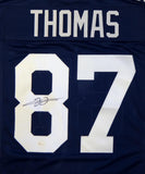 Frank Thomas Autographed Navy Blue College Style Jersey- JSA Witnessed Auth