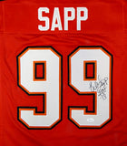 Warren Sapp Autographed Red Pro Style Jersey With HOF- JSA Witnessed Auth