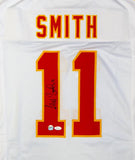 Alex Smith Autographed White Pro Style Jersey- JSA Witnessed Authenticated