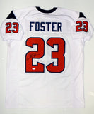 Arian Foster Autographed White Pro Style Jersey- JSA Witnessed Authenticated