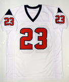 Arian Foster Autographed White Pro Style Jersey- JSA Witnessed Authenticated