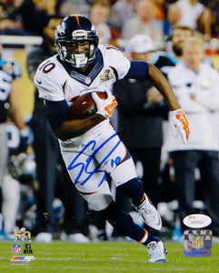 Emmanuel Sanders Autographed Broncos 8x10 Running With Ball P.F. Photo- JSA W Auth Image 1
