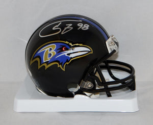 Tony Siragusa Autographed Baltimore Ravens Mini Helmet- JSA Witnessed Auth