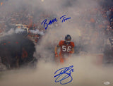 Brian Cushing Autographed Texans 16x20 In Smoke Photo W/ Battle Time- JSA W Auth