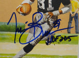 Tim Brown Signed Oakland Raiders Goal Line Art Card W/ HOF- JSA W Auth *center
