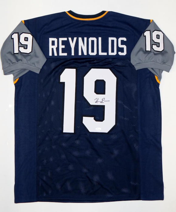 Keenan Reynolds Autographed Navy Blue College Style Jersey- JSA Witnessed Auth