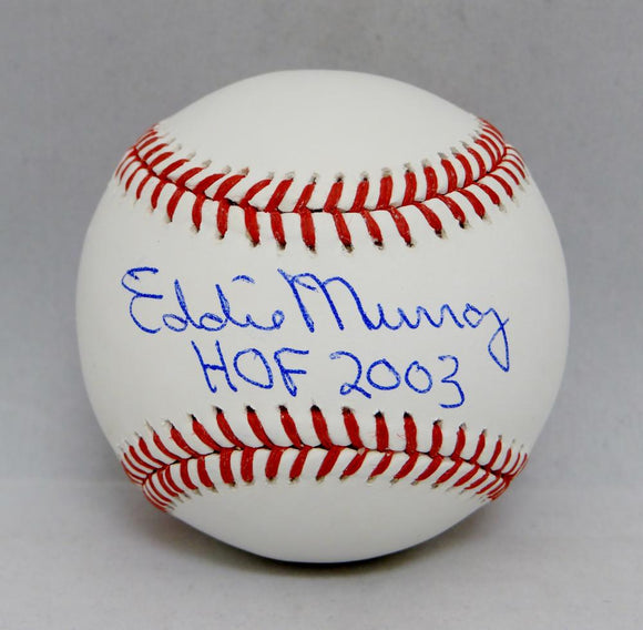 Eddie Murray Autographed Rawlings OML Baseball With HOF- JSA Witnessed Auth