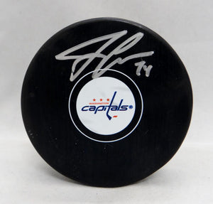 John Carlson Autographed Washington Capitals Hockey Puck- JSA Witnessed Auth
