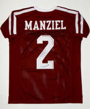 Johnny Manziel Autographed Maroon College Style Jersey W/ Heisman- JSA W Auth