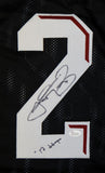 Johnny Manziel Autographed Black College Style Jersey W/ HT- JSA Witnessed Auth