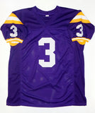 Odell Beckham Autographed Purple College Style Jersey- JSA Authenticated