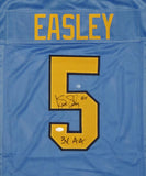 Kenny Easley Autographed Blue College Style Jersey W/ 3X AA- JSA Witnessed Auth