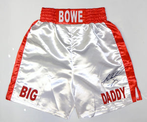 Riddick Bowe Big Daddy Autographed White Boxing Trunks- JSA W Authenticated