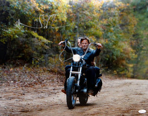 Norman Reedus Autographed Walking Dead 16x20 Motorcycle Photo- JSA W Auth