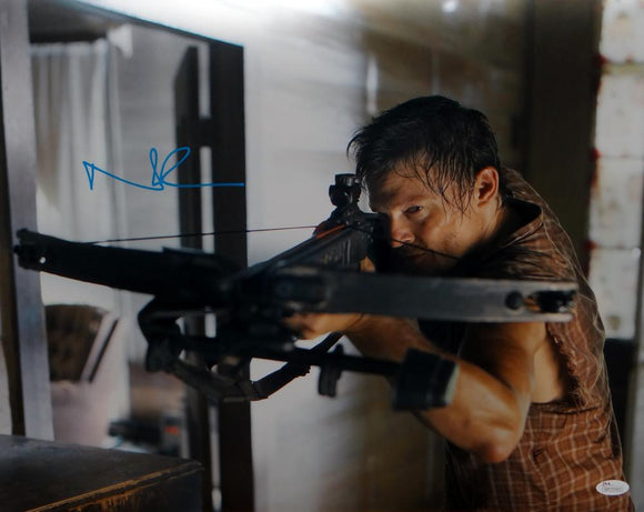 Norman Reedus Signed Walking Dead 16x20 Crossbow Plaid Shirt Photo- JSA W Auth