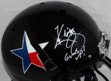 Kliff Kingsbury Signed Texas Tech F/S Texas Pride Helmet W/ Guns Up- JSA W Auth