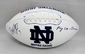 Will Fuller Autographed Notre Dame Irish Logo Football- JSA W Play Like a Champion