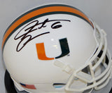 Santana Moss Autographed Miami Hurricanes Schutt Mini Helmet- JSA Witnessed Auth