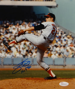 Jim Palmer Autographed Baltimore Orioles 8x10 Pitching Photo W/ HOF- JSA W Auth
